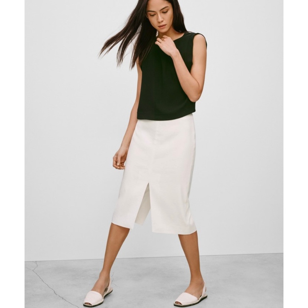 Aritzia’s Babaton - White Linen Pencil Skirt